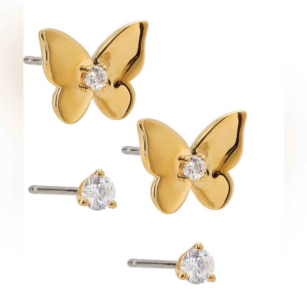 🦋Ajoa two pack butterfly and stud two pairs of earrings
